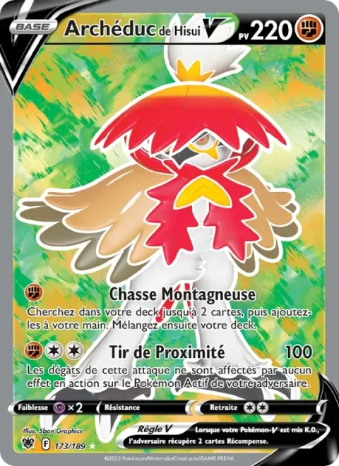 Carte Pokémon Archéduc de Hisui V 173/189, extension Astres Radieux