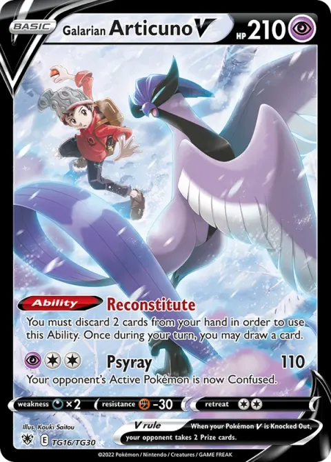 Carte Pokémon Artikodin de Galar V TG16/TG30, extension Astres Radieux