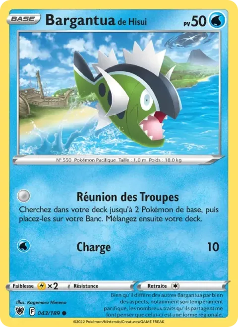 Carte Pokémon Bargantua de Hisui 043/189, extension Astres Radieux