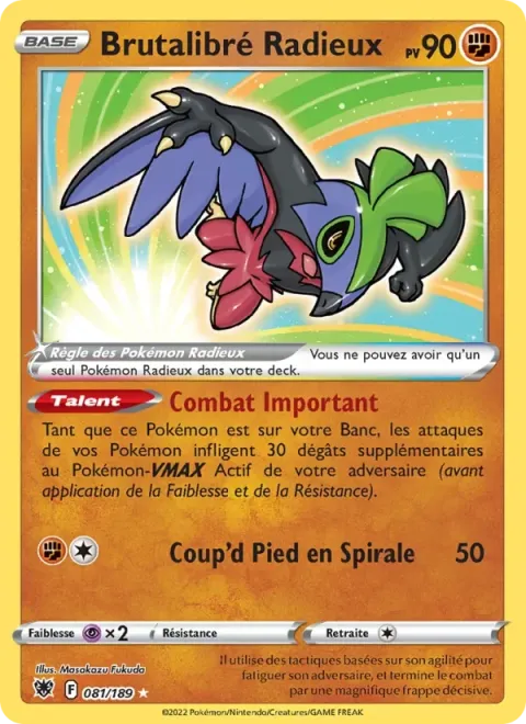 Carte Pokémon Brutalibré Radieux 081/189, extension Astres Radieux