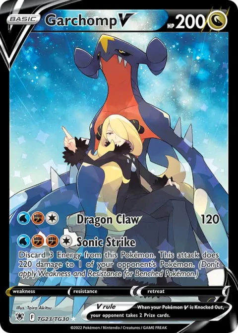 Carte Pokémon Carchacrok V TG23/TG30, extension Astres Radieux