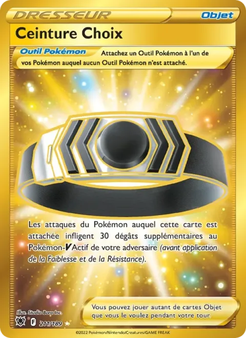 Carte Pokémon Ceinture Choix 211/189, extension Astres Radieux