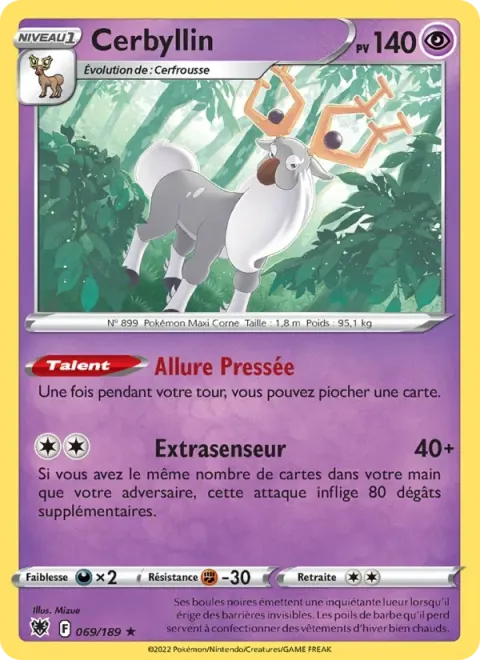 Carte Pokémon Cerbyllin 069/189, extension Astres Radieux