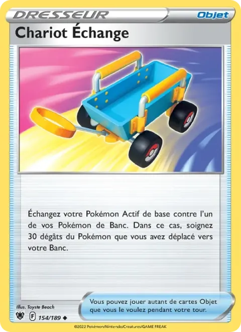 Carte Pokémon Chariot Échange 154/189, extension Astres Radieux