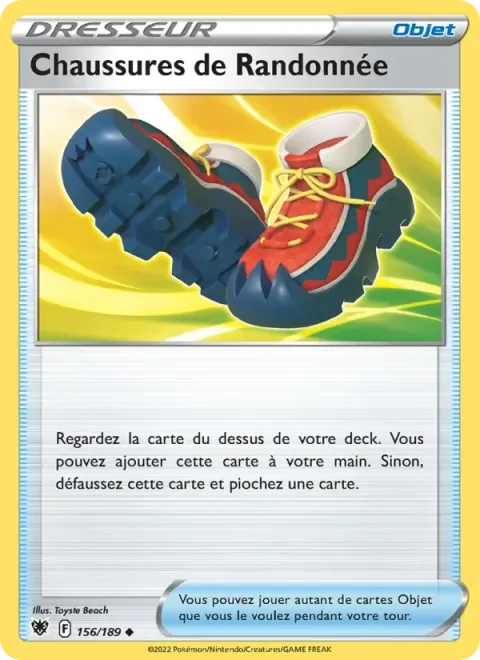 Carte Pokémon Chaussures de Randonnée 156/189, extension Astres Radieux
