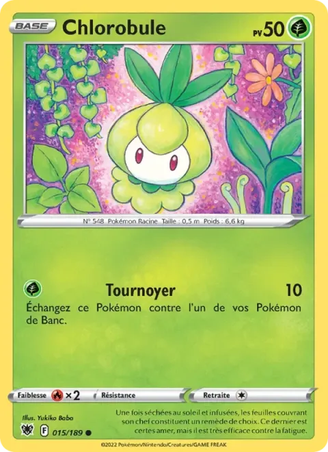 Carte Pokémon Chlorobule 015/189, extension Astres Radieux