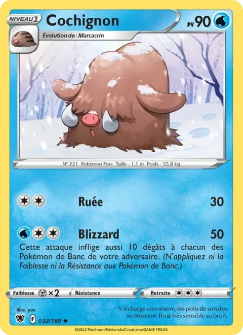 Carte Pokémon Cochignon 032/189, extension Astres Radieux