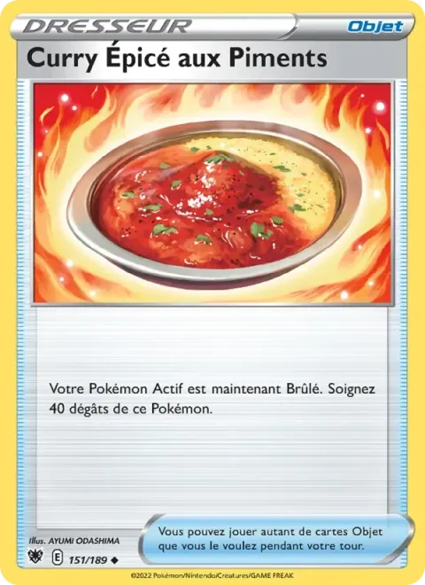 Carte Pokémon Curry Épicé aux Piments 151/189, extension Astres Radieux