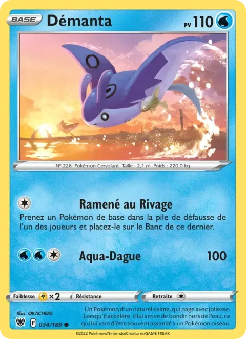 Carte Pokémon Démanta 034/189, extension Astres Radieux