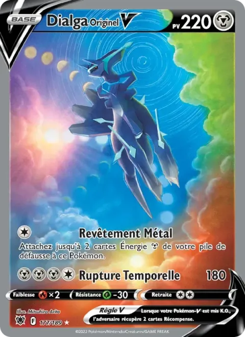 Carte Pokémon Dialga Originel V 177/189, extension Astres Radieux