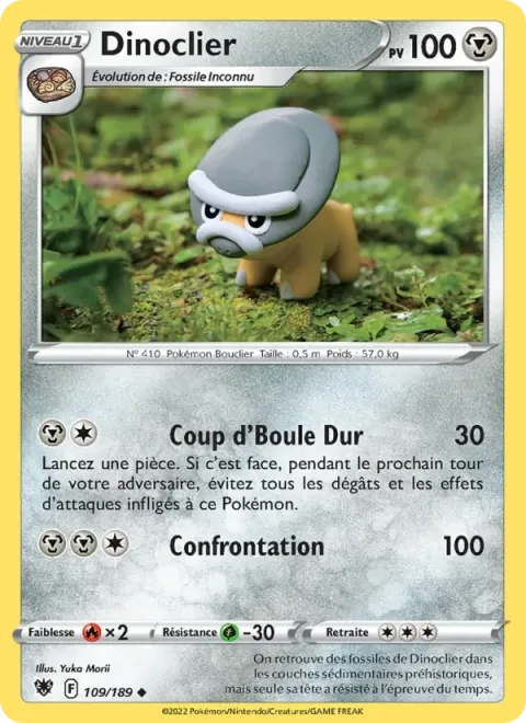 Carte Pokémon Dinoclier 109/189, extension Astres Radieux