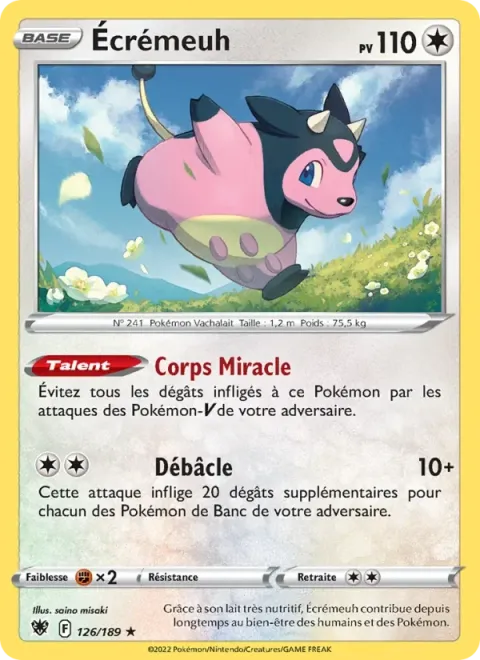 Carte Pokémon Écrémeuh 126/189, extension Astres Radieux