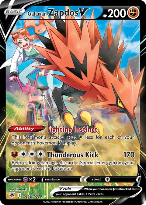 Carte Pokémon Électhor de Galar V TG19/TG30, extension Astres Radieux
