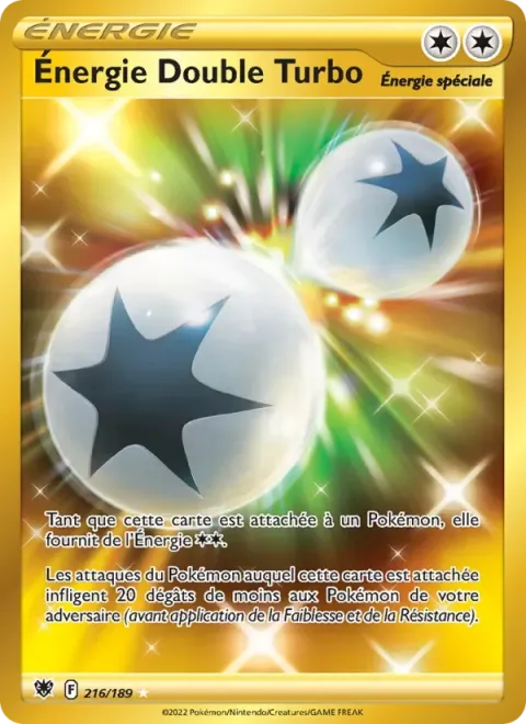 Carte Pokémon Énergie Double Turbo 216/189, extension Astres Radieux
