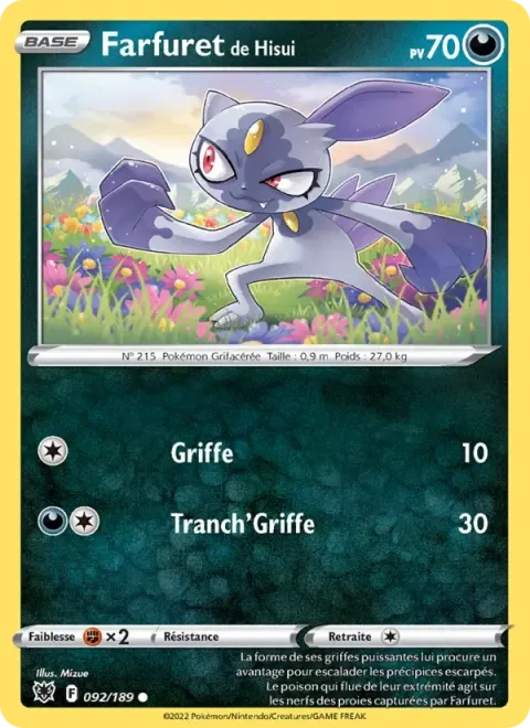 Carte Pokémon Farfuret de Hisui 092/189, extension Astres Radieux
