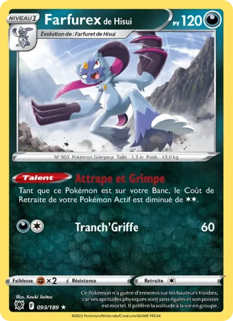 Carte Pokémon Farfurex de Hisui 093/189, extension Astres Radieux