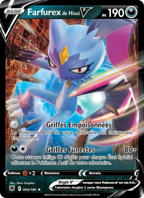 Carte Pokémon Farfurex de Hisui V 094/189, extension Astres Radieux