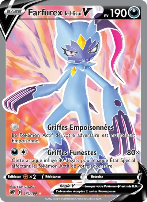 Carte Pokémon Farfurex de Hisui V 174/189, extension Astres Radieux