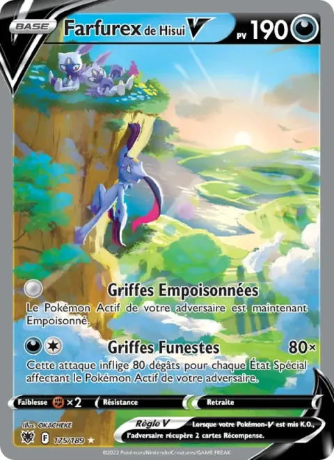 Carte Pokémon Farfurex de Hisui V 175/189, extension Astres Radieux