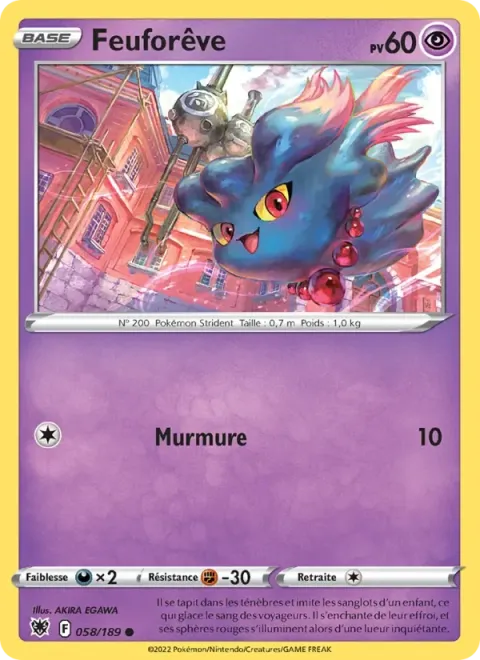 Carte Pokémon Feuforêve 058/189, extension Astres Radieux