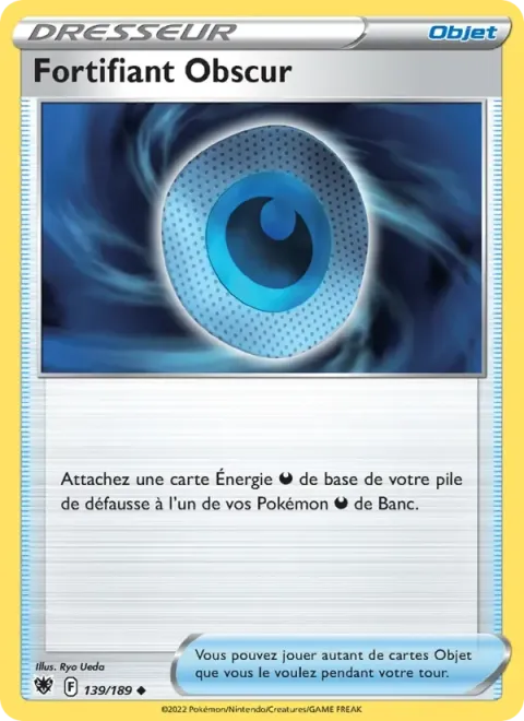 Carte Pokémon Fortifiant Obscur 139/189, extension Astres Radieux