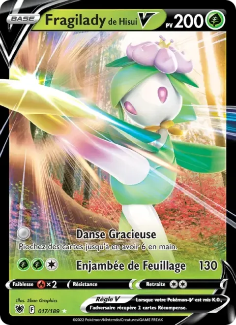 Carte Pokémon Fragilady de Hisui V 017/189, extension Astres Radieux