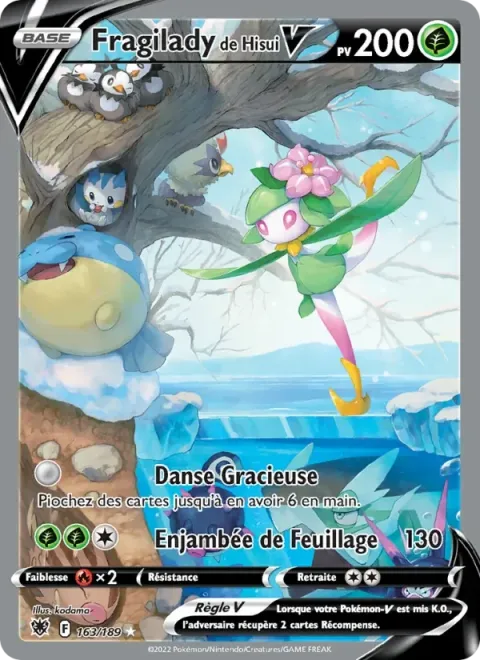 Carte Pokémon Fragilady de Hisui V 163/189, extension Astres Radieux