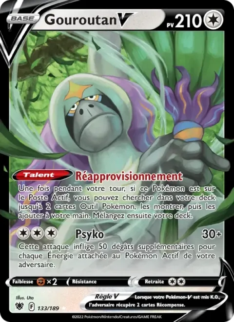 Carte Pokémon Gouroutan V 133/189, extension Astres Radieux