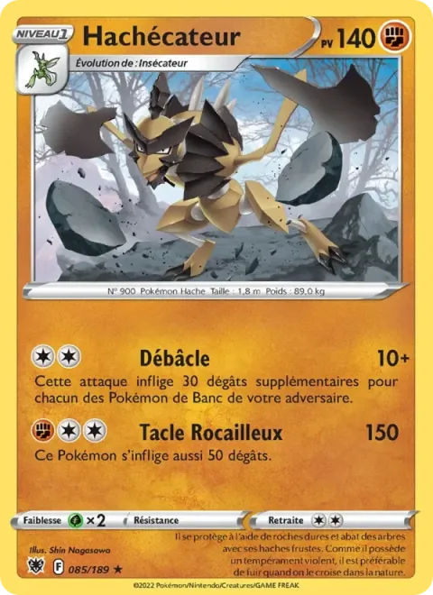 Carte Pokémon Hachécateur 085/189, extension Astres Radieux