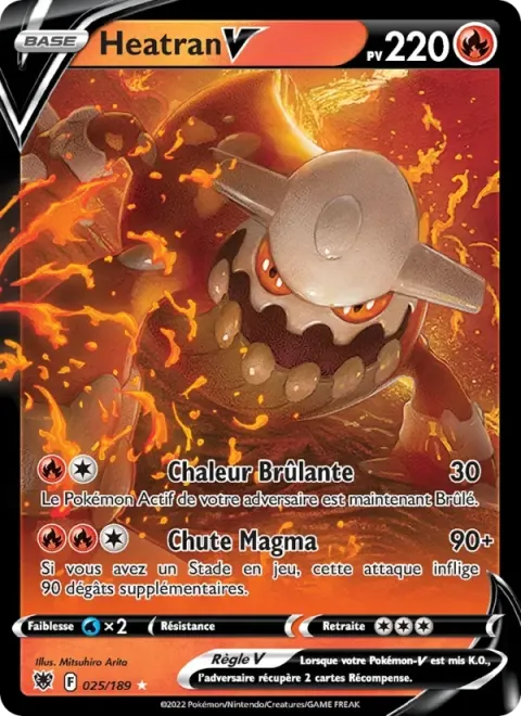 Carte Pokémon Heatran V 025/189, extension Astres Radieux