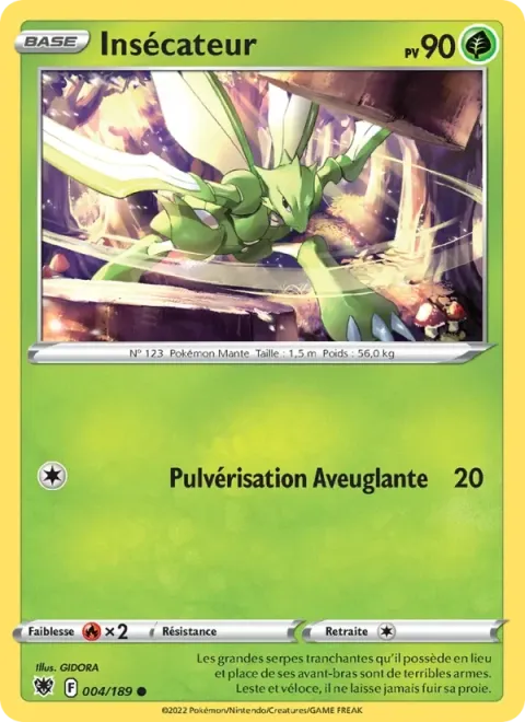 Carte Pokémon Insécateur 004/189, extension Astres Radieux