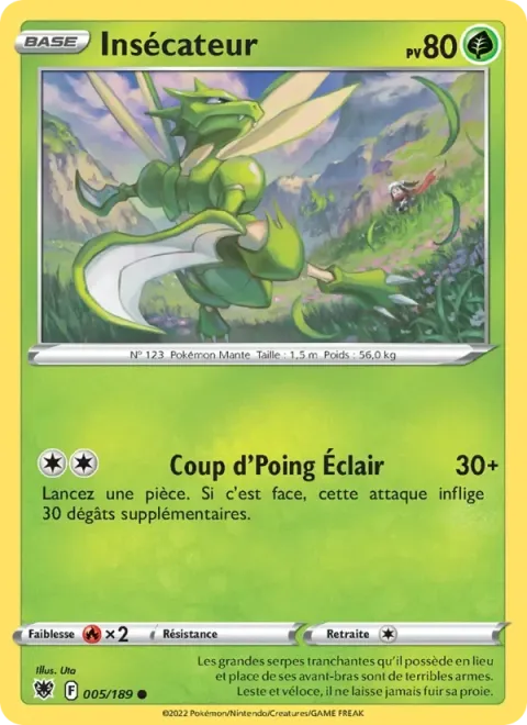 Carte Pokémon Insécateur 005/189, extension Astres Radieux