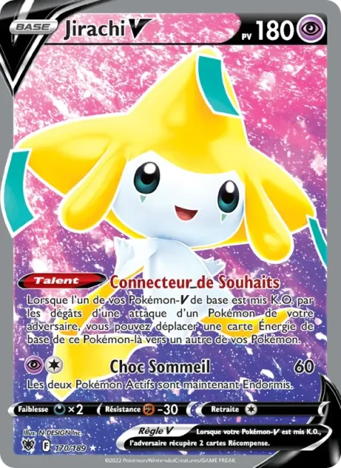 Carte Pokémon Jirachi V 170/189, extension Astres Radieux