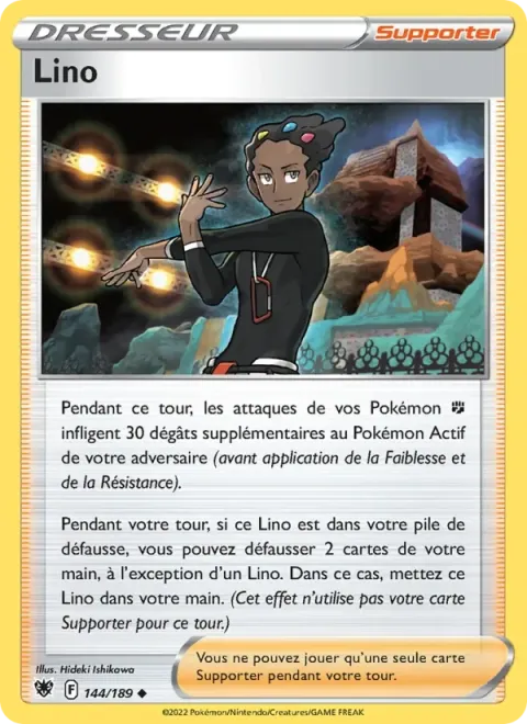 Carte Pokémon Lino 144/189, extension Astres Radieux