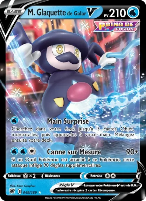 Carte Pokémon M. Glaquette de Galar V 049/189, extension Astres Radieux