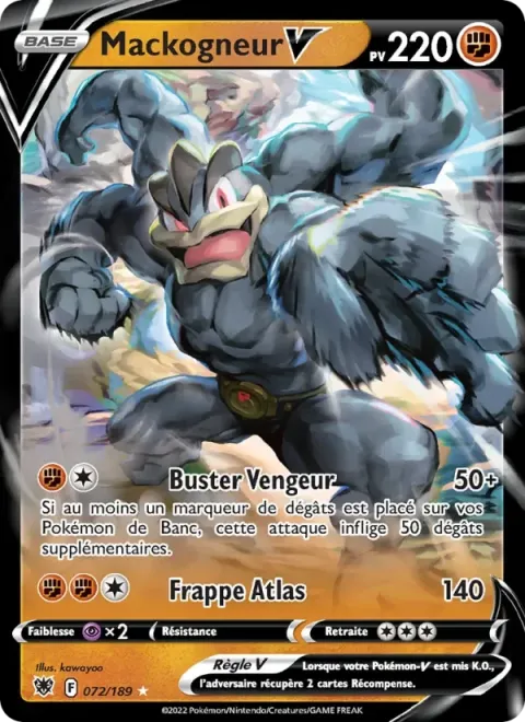 Carte Pokémon Mackogneur V 072/189, extension Astres Radieux
