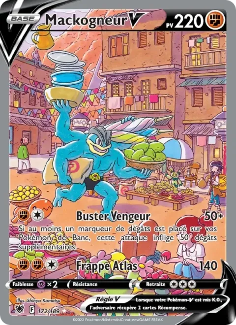 Carte Pokémon Mackogneur V 172/189, extension Astres Radieux