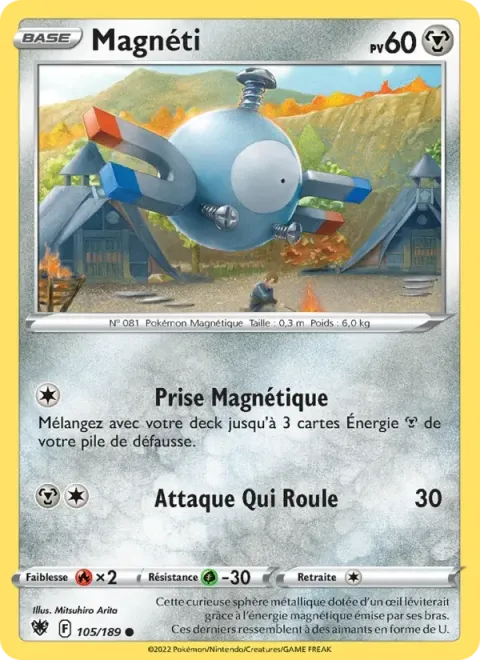 Carte Pokémon Magnéti 105/189, extension Astres Radieux