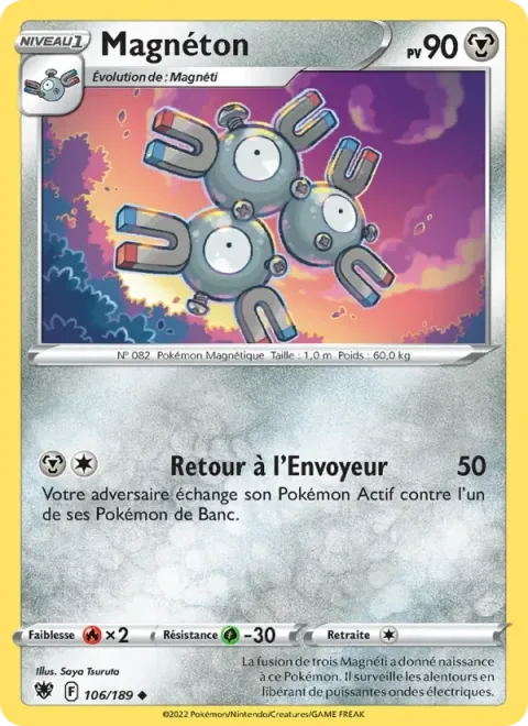 Carte Pokémon Magnéton 106/189, extension Astres Radieux