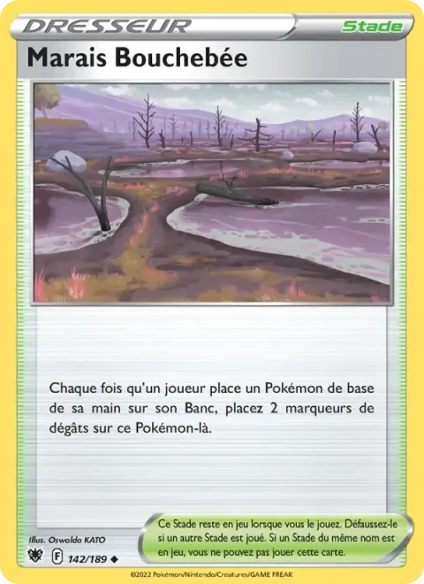 Carte Pokémon Marais Bouchebée 142/189, extension Astres Radieux