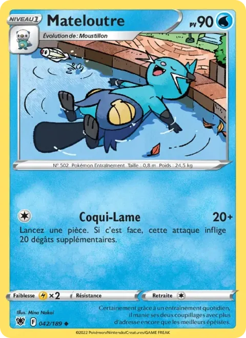 Carte Pokémon Mateloutre 042/189, extension Astres Radieux