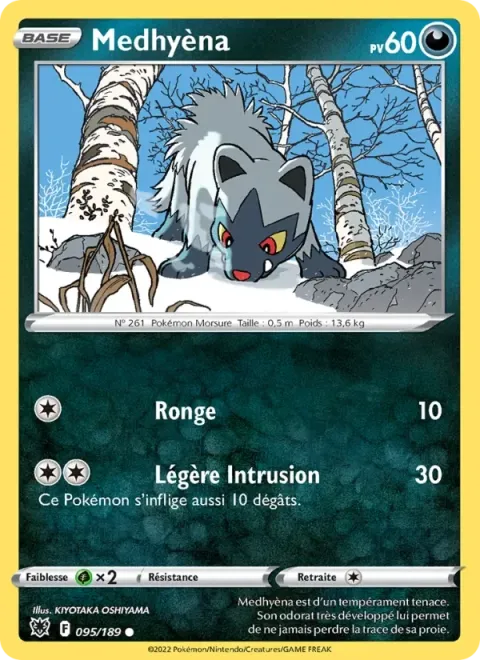 Carte Pokémon Medhyèna 095/189, extension Astres Radieux