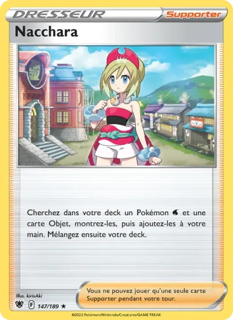 Carte Pokémon Nacchara 147/189, extension Astres Radieux