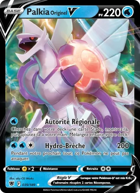 Carte Pokémon Palkia Originel V 039/189, extension Astres Radieux