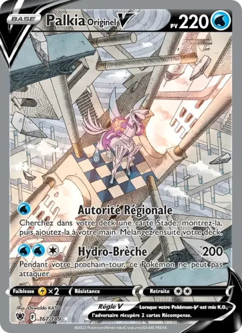 Carte Pokémon Palkia Originel V 167/189, extension Astres Radieux