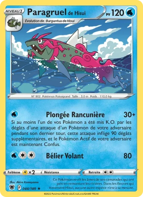 Carte Pokémon Paragruel de Hisui 044/189, extension Astres Radieux