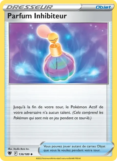 Carte Pokémon Parfum Inhibiteur 136/189, extension Astres Radieux