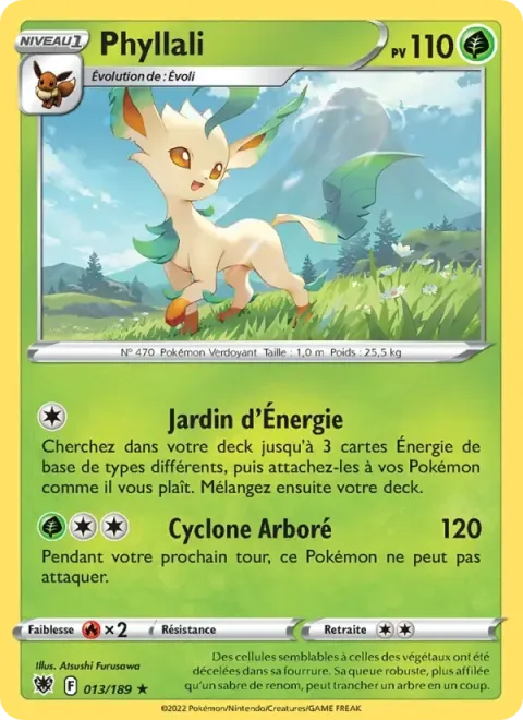 Carte Pokémon Phyllali 013/189, extension Astres Radieux