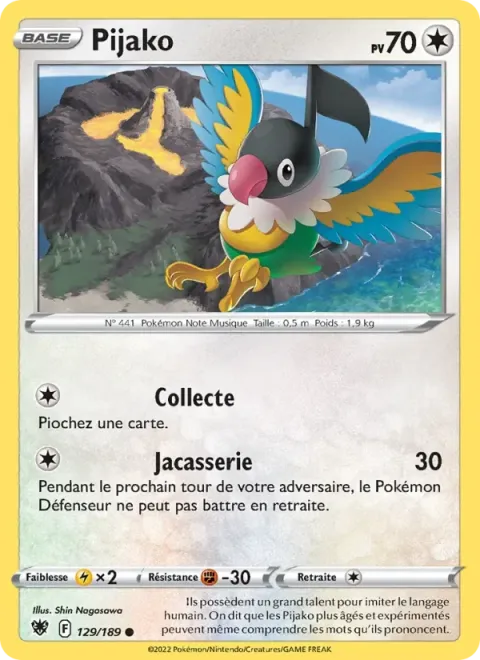 Carte Pokémon Pijako 129/189, extension Astres Radieux