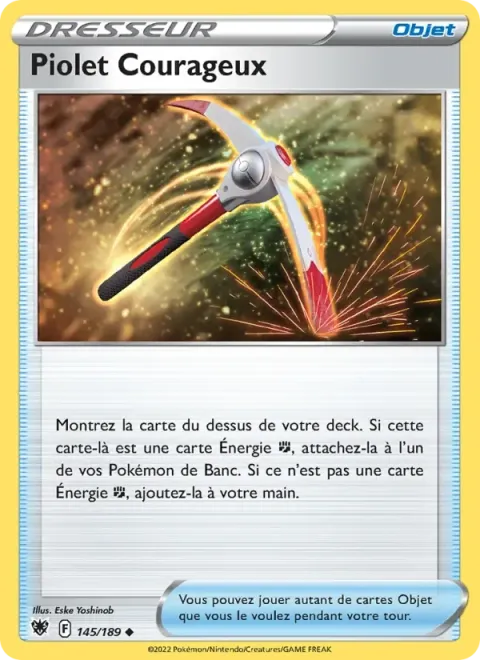 Carte Pokémon Piolet Courageux 145/189, extension Astres Radieux